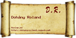 Dohány Roland névjegykártya